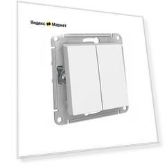 Переключатель 2-клавишный ATLASDESIGN, скрытый монтаж, белый | код. ATN000165 | Schneider Electric (5шт. в упак.)