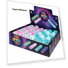 Упаковка 12 шт. Игрушка-антистресс Жмяка POP IT "Гусеница" 26,5 см, ассорти 4 вида, шоу-бокс 12 шт, 1TOY, Т23451