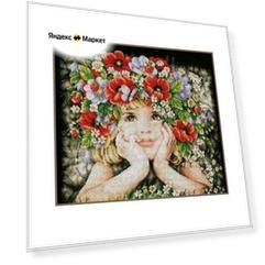 PN-0156698 Girl with flowers, 31х26, аида 14, счетный крест "Девушка с цветами" Lanarte
