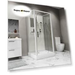 Душевая кабина Niagara Standart ST90/15Q/BK (90х90х210) квадрат, поддон 15см, распашная, проф. белый, без крыши,3 места