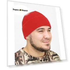 Шапка флисовая мужская тактическая зимняя RAY (UNI) 4-х клинка для рыбалки и охоты, красный
