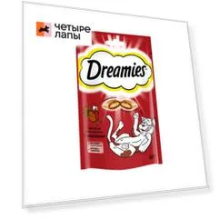 Dreamies Лакомство Подушечки с индейкой (60 гр.) для кошек