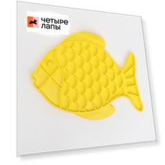 Petmax Миска для медленного поедания кошек и собак Рыбка, 23,5х18,5х1,7 см, желтая