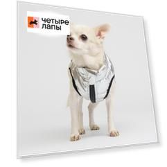 Rurri Куртка двухсторонняя для собак, S, серебряная