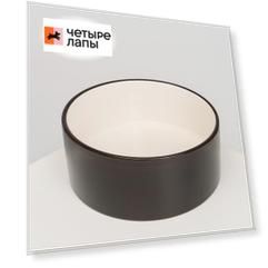 Rurri Миска керамическая круглая для собак крупных пород, 19,3х7,3 см, 1,4 л, черная