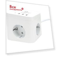 Сетевой фильтр Cablexpert cube CUBE-3-CU3-W-1.5