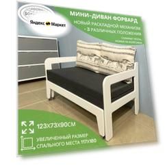 Мини-Диван Форвард, раскладной, со съемными чехлами, спальное место 117x180 см