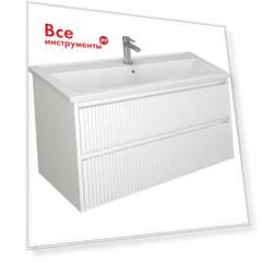 Тумба Veneciana ALTERNO 100 с 2-мя ящиками, под умывальник Mario 100, белый матовый 510030