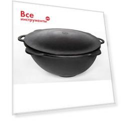 Чугунный казан Davr Metall казан12(плоск)+крыш(садж)12л