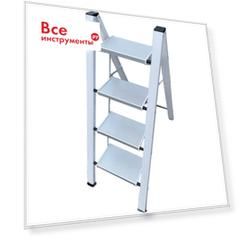Алюминиевая стремянка SevenBerg milano 4 широкие ступени белая Milano-4white