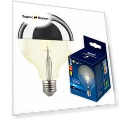 LED-G125-4W-3000K-E27-CL MIRROR-CHROME PLS02WH Лампа светодиодная. Форма шар. прозрачная колба с зеркальным отражателем. Серия Sky. Теплый белый свет 3000K. Картон. ТМ Uniel