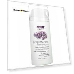 NOW Foods, Solutions, крем шеи и тела с прогестероном из дикого ямса, с успокаивающим ароматом лаванды, 85 г