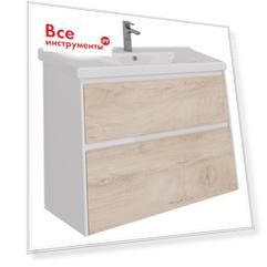Тумба Lemark COMBI 100 см под 1 раковину, подвесная/напольная, 2 ящика, цвет фасада: Дуб кантри, цвет корпуса: Бе LM03C100T-dub