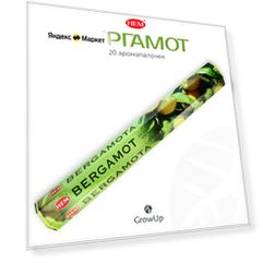 HEM Бергамот - 20 шт, ароматические благовония, палочки, Bergamot - Hexa ХЕМ