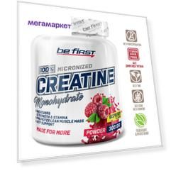 Креатин Be First Micronized Creatine Powder, 300 г, малина