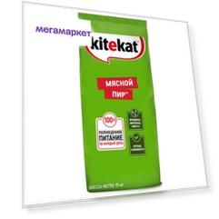 Сухой корм для кошек Kitekat Мясной Пир, 15кг