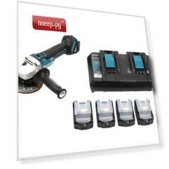 Шлифовальная машина Makita DGA504Z + Аккумулятор BL1850B Li-ion 18V 5Ah х4шт + ЗУ DC18RD + Кейс MakPac 199227-8