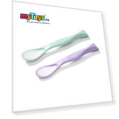 Гибкая ложечка BabyOno 2 шт, мятно-фиолетовая