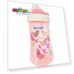 Поильник-непроливайка Uviton Baby, 360 мл, розовый