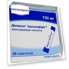 Депакин Хроносфера гранулы 750 мг пакетики 30 шт.