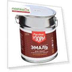 Эмаль Русские узоры, для крыш, алкидная, зеленая, 5 кг