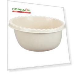 Миска пластик, 8 л, круглая, белый ротанг, Idea, М1314