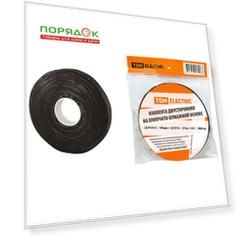 Изолента х/б, 19 мм, 300 г, черная, 21 м, двусторонняя, TDM Electric, SQ0526-0502