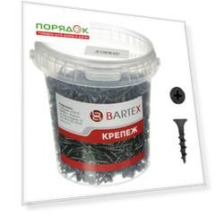 Саморез по дереву и гипсокартону, диаметр 3.5х16 мм, 1500 шт, банка, Bartex