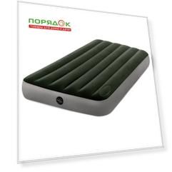 Матрас надувной Intex, 191х99х25 см, 64761, насос встроенный, ножной, флокированный, 136 кг