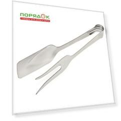 Щипцы кухонные для мяса, нержавеющая сталь, навеска, Мультидом, АN50-44