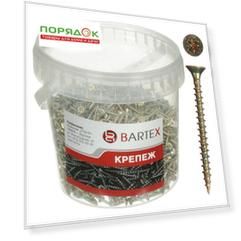Саморез универсальный, диаметр 4х40 мм, 500 шт, оцинкованный, банка, Bartex