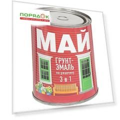 Грунт-эмаль Май, по ржавчине, черная, 0.8 кг