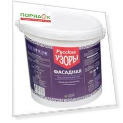 Краска воднодисперсионная, Русские узоры, полиакриловая, фасадная, матовая, 13 кг