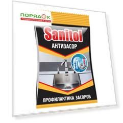 Средство от засоров Sanitol, порошок, 90 г, сухое