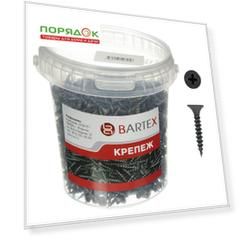 Саморез по металлу и гипсокартону, диаметр 3.5х19 мм, 1500 шт, банка, Bartex