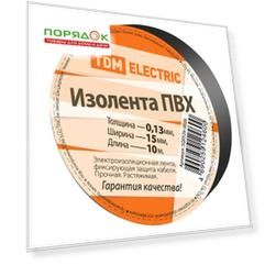 Изолента ПВХ, 15 мм, 130 мкм, черная, 10 м, TDM Electric, SQ0526-0026