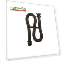 Сифон для мойки, 1000 мм, 1" 1/2х40/50, полипропилен, с выпуском, черный, Orio, АС-3012