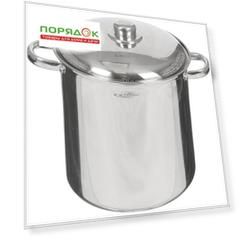 Кастрюля нержавеющая сталь, 13 л, с крышкой, крышка нержавеющая сталь, Катунь, Гретта, KT04-D-130, индукция