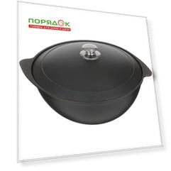 Казан алюминий, антипригарное покрытие, 6 л, с крышкой, Kukmara, Кз60а