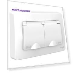 Розетка Schneider Electric BLNRS441121 2-местная, СП, 16А, 250В, с крышкой, белая