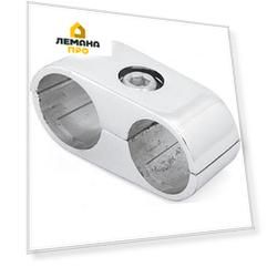 Соединитель 2-х труб параллельно, цвет хром