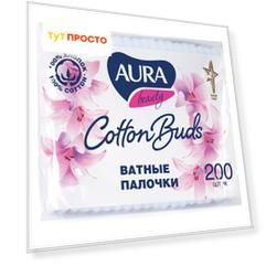 Ватные палочки Aura 200шт п/п