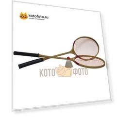 Бадминтон деревянный 2 ракетки +1 пластиковый волан, 224G, ,