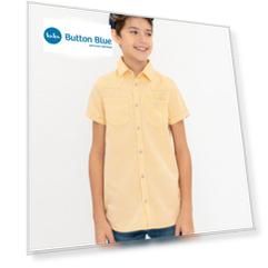 Желтая рубашка с коротким рукавом Button Blue