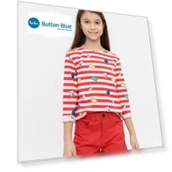 Футболка в полоску с длинным рукавом Button Blue
