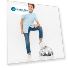 Голубая нарядная рубашка с коротким рукавом Button Blue