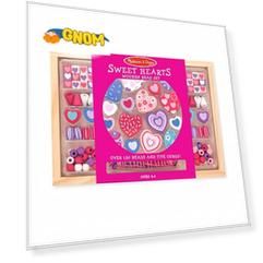 Melissa&Doug "Творчество" Набор Бусин "Сердечки", розовый