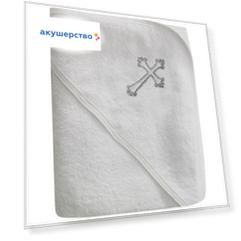 Ангелочки Пеленка для крещения с уголком махровая 100х100 см