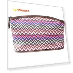 Косметичка Beauty Style зигзаг коричневая трапеция