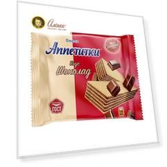 Вафли Аппетитки шоколадные, Сормовская кондитерская фабрика, 225 гр.